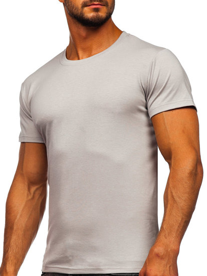 T-shirt męski bez nadruku jasnoszary Denley 2005