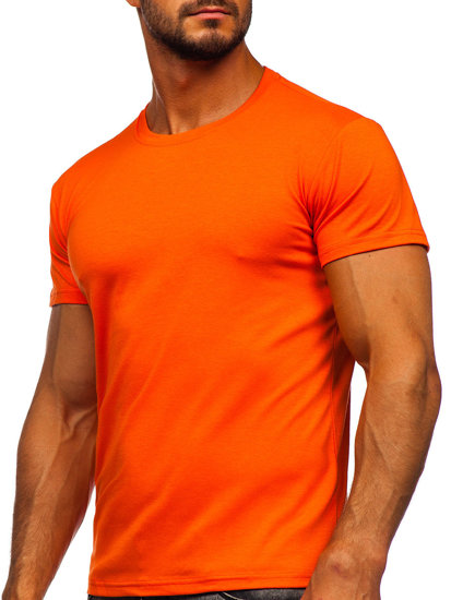 T-shirt męski bez nadruku pomarańczowy Denley 2005-32