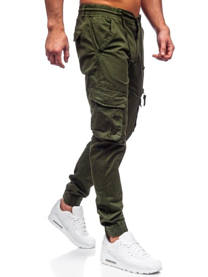Zielone spodnie joggery bojówki męskie Denley CT6707S0