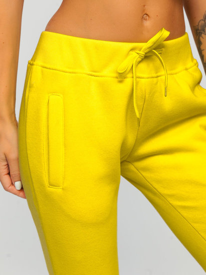 Żółte spodnie dresowe damskie Denley CK-01-28