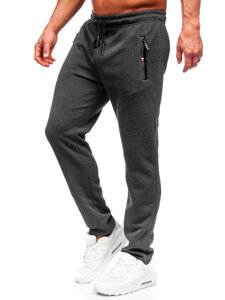 Antracytowe spodnie męskie dresowe nadwymiarowe Denley JX6261