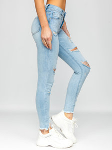 Błękitne spodnie jeansowe damskie Denley WL2125