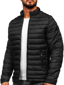 Czarna pikowana kurtka męska przejściowa Denley 23M9005