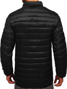 Czarna pikowana przejściowa kurtka męska Denley 13007