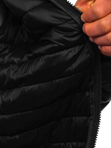 Czarna pikowana przejściowa kurtka męska Denley LY33