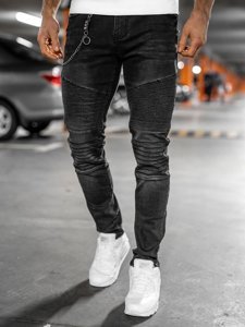 Czarne jeansowe spodnie męskie slim fit Denley 61025W0
