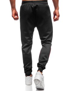 Czarne joggery dresowe spodnie męskie Denley K20003