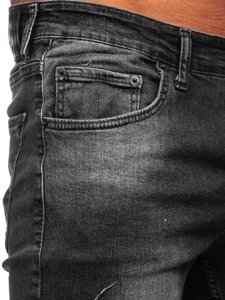 Czarne krótkie spodenki jeansowe męskie Denley 3031
