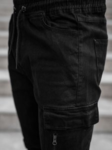Czarne spodnie joggery bojówki męskie Bolf 11104