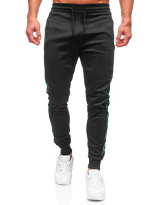 Czarne spodnie męskie joggery dresowe Denley HL9161