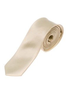 Elegancki krawat męski beżowy wąski Denley K001