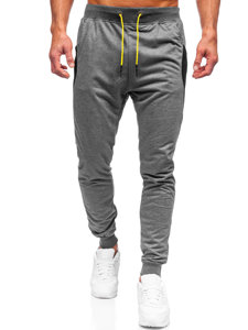 Grafitowe spodnie męskie joggery dresowe Denley K10207