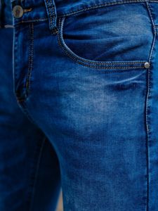 Granatowe spodnie jeansowe męskie skinny fit Denley KX507