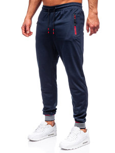 Granatowe spodnie męskie joggery dresowe Denley K10332