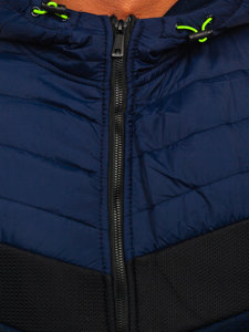 Granatowo-zielona przejściowa kurtka męska Denley BKS2153