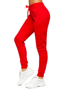 Jasnoczerwone spodnie dresowe damskie Denley CK-01