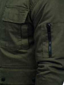 Khaki bawełniana kurtka męska przejściowa Denley 10290