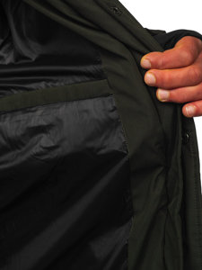 Khaki pikowana kurtka męska zimowa Denley 5M771