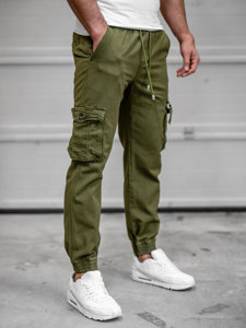 Khaki spodnie joggery bojówki męskie Denley MP0181MVA
