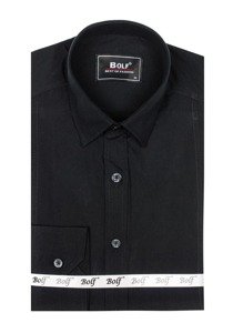 Koszula męska elegancka z długim rękawem czarna Bolf 6944