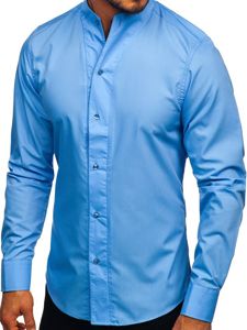 Koszula męska z długim rękawem błękitna Bolf 5702