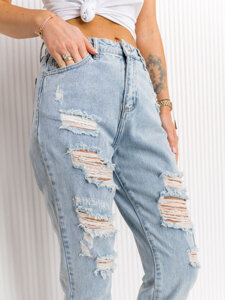 Niebieskie spodnie jeansowe damskie mom fit Denley WL2100