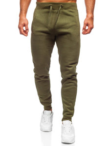Spodnie męskie joggery dresowe khaki Denley XW01-A