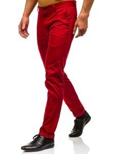 Spodnie wizytowe męskie czerwone Denley 0204