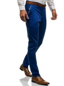 Spodnie wizytowe męskie niebieskie Denley 4326