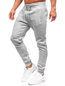 Szare spodnie męskie joggery dresowe Denley XW06
