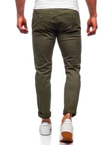 Zielone spodnie chinosy męskie Denley 1143