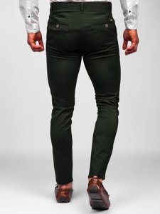 Zielone spodnie materiałowe chinosy męskie Denley 0015